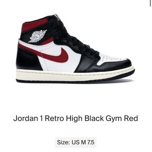 Jordan 1 Retro High Black Gym Red